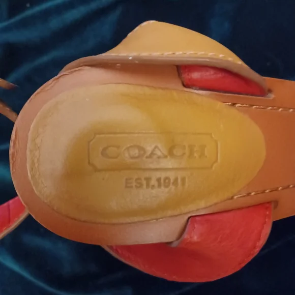 Coach Gemma Woven Leather Wedge Sandal - Picture 5 of 6